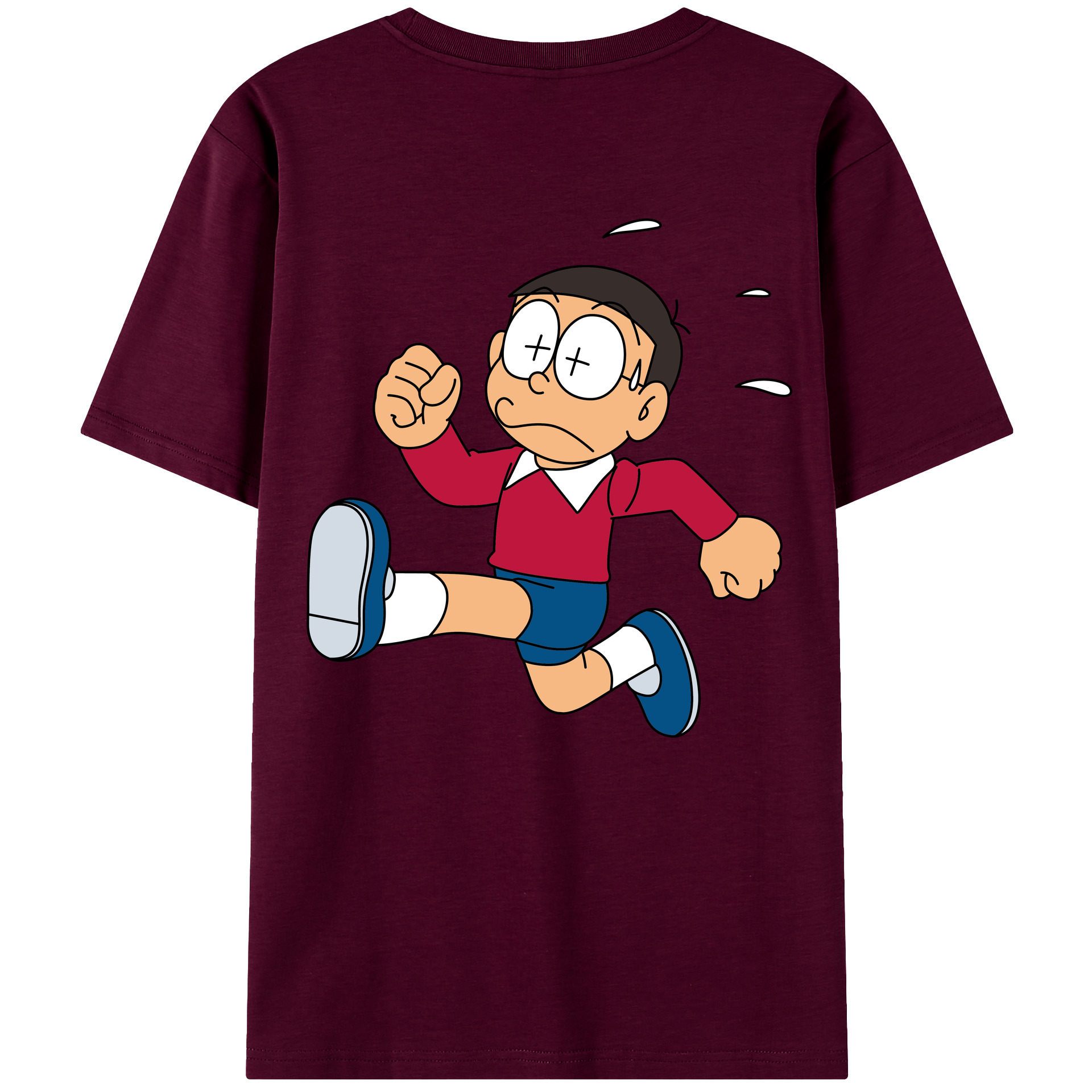（画像用） ドラえもん 野比 のび太 Doraemon Nobita Nobi レディース半袖Tシャツ(バックプリント)